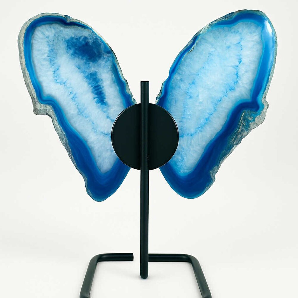 Blue Agate Butterfly Wings – Crystal Home Decor - Picture 3 of 3